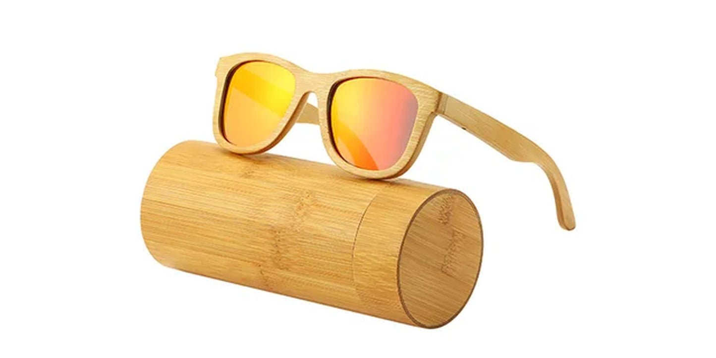 SWALLOW Real 100% Wooden Sunglasses, Polarized Bamboo UV400TAC Lens, Anti-Ultraviolet and Anti-Glare