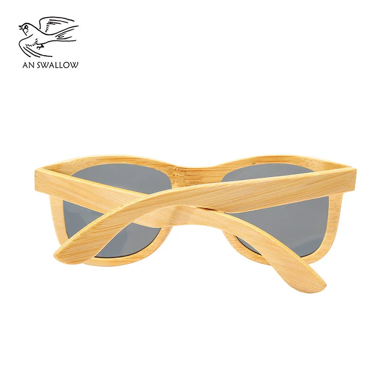 SWALLOW Real 100% Wooden Sunglasses, Polarized Bamboo UV400TAC Lens, Anti-Ultraviolet and Anti-Glare