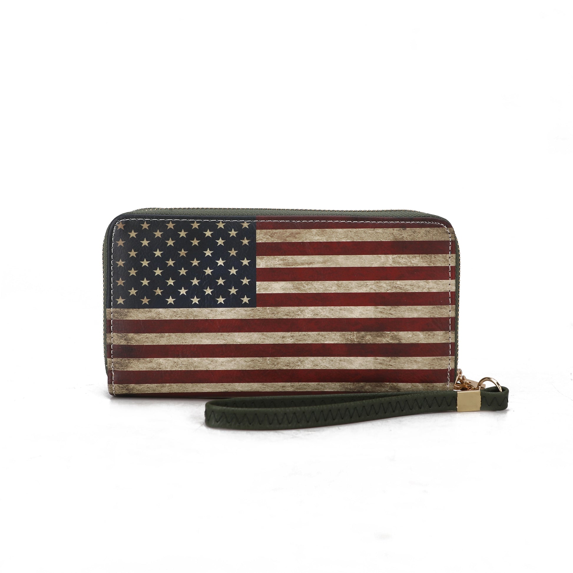 Uriel Vegan Leather Womens FLAG Wristlet Wallet by Mia K