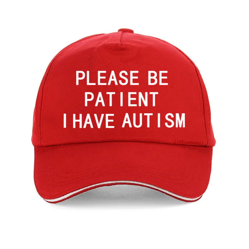 Please Be Patient I Have Autism Letter Print Baseball Caps Men Women 100%Cotton Dad Cap Summer Unisex Adjustable Snapback Hat