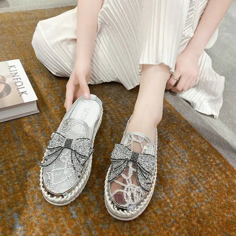 Women Flat Loafers Woman Rhinestone Shoes Female Autumn Casual Platform Glitter Design Slip Shoes Mujer Shoes Ladies 2021