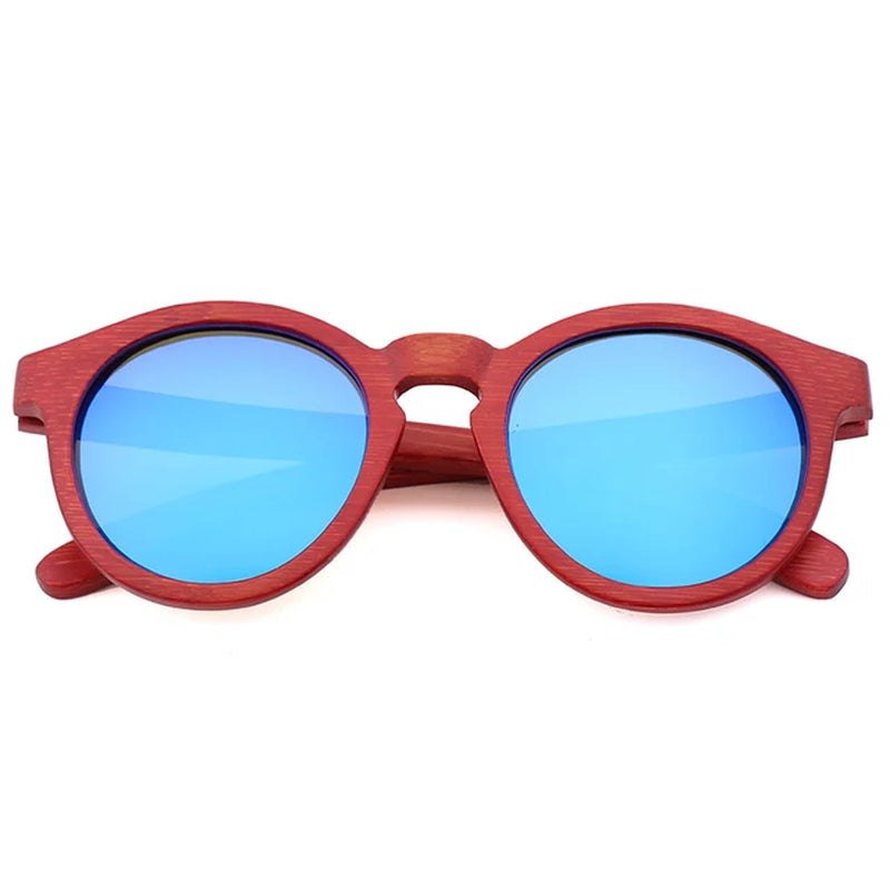 Green Environmental Protection Hand-Made Bamboo and Wood Glasses Bamboo Red Frame Sunglasses for Men and Women Driving Sunglasse