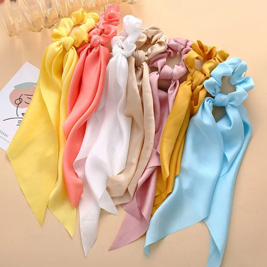 Satin Ponytail Scarf Hair Tie Scrunchies