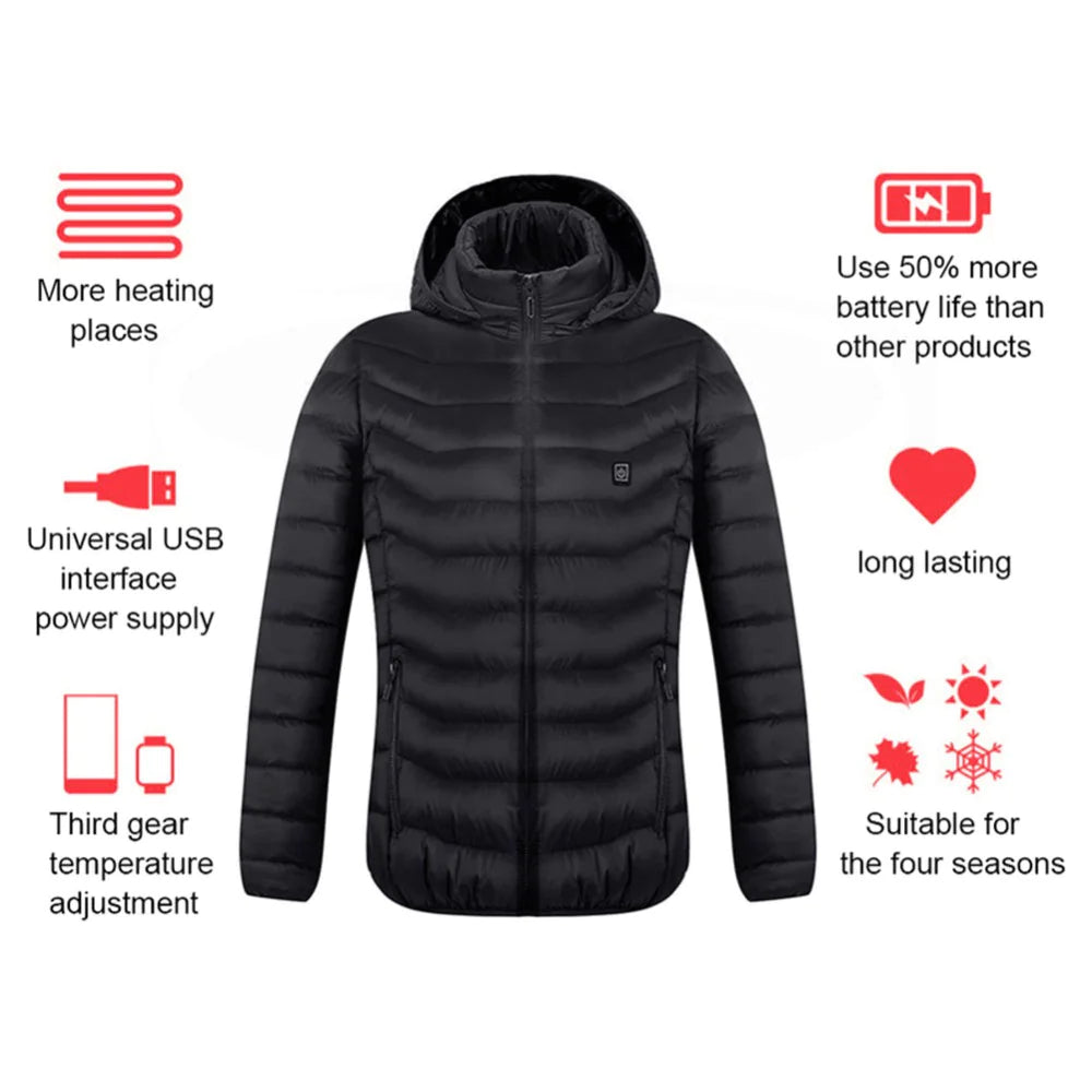 Men's USB Electric Thermal Jacket Cotton Coat