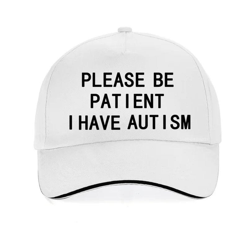 Please Be Patient I Have Autism Letter Print Baseball Caps Men Women 100%Cotton Dad Cap Summer Unisex Adjustable Snapback Hat