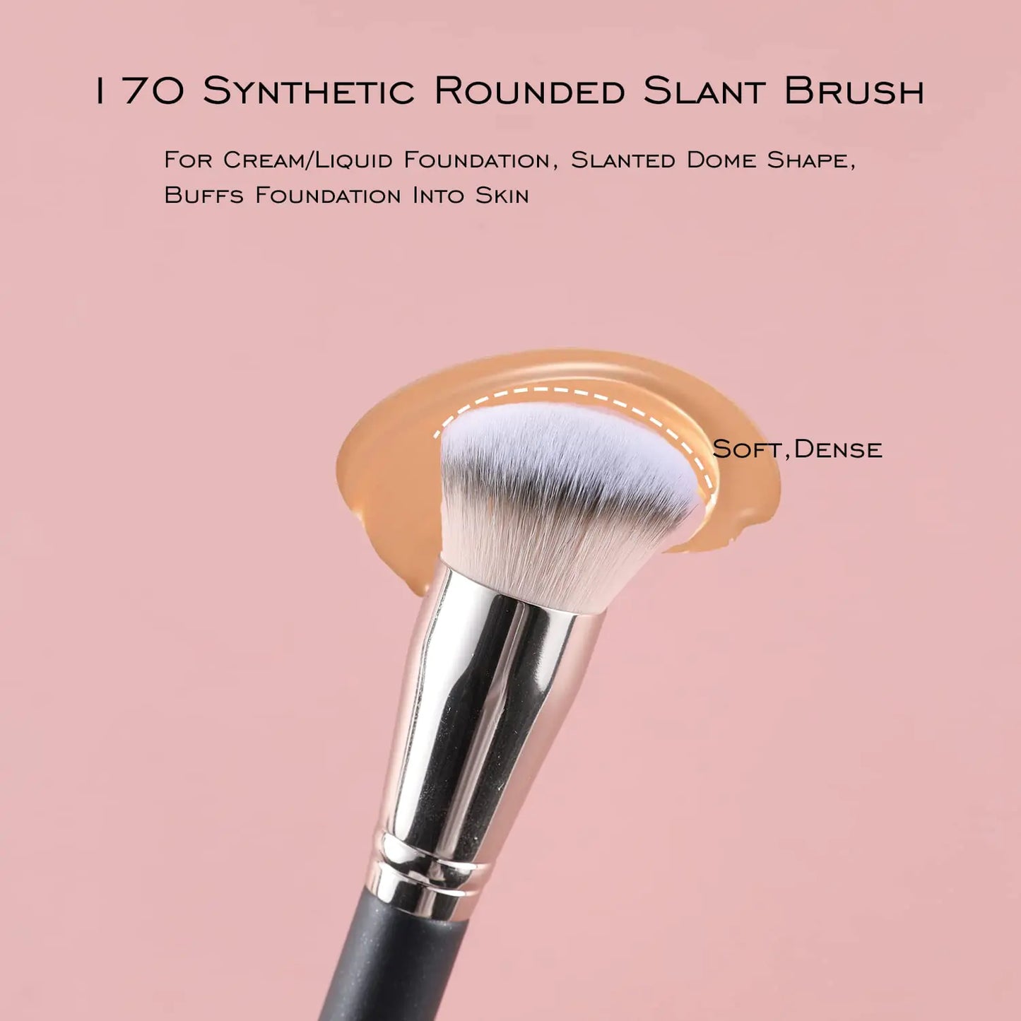 ENERGY Foundation Brush for Liquid Makeup Premium Makeup Brush for Flawless Liquid Cream Foundation Powder Cosmetics Blending Buffing Contouring Vegan Face Brush 170 Large-170