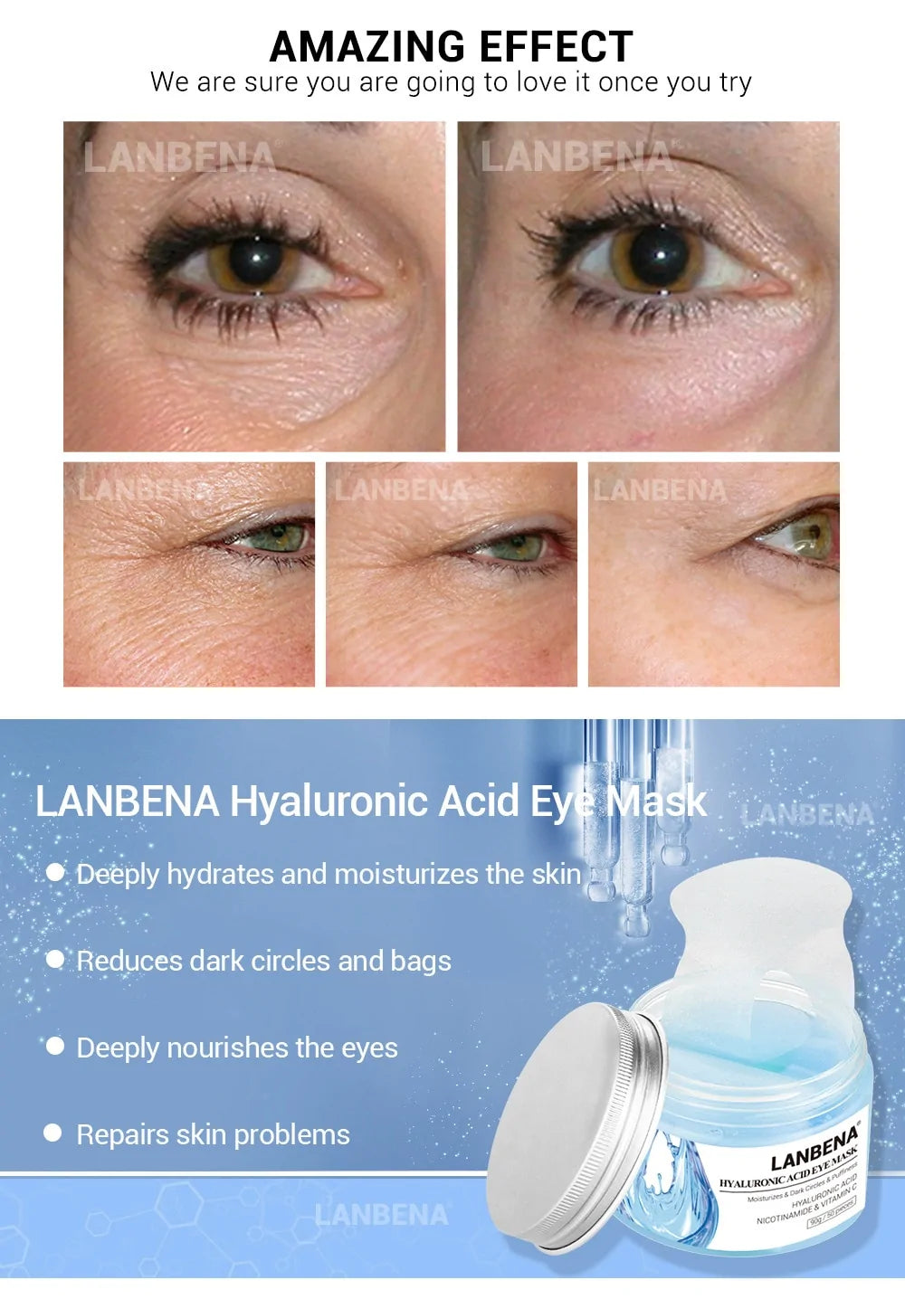 Eye Patches Hyaluronic Acid Moisturizing Eye Masks