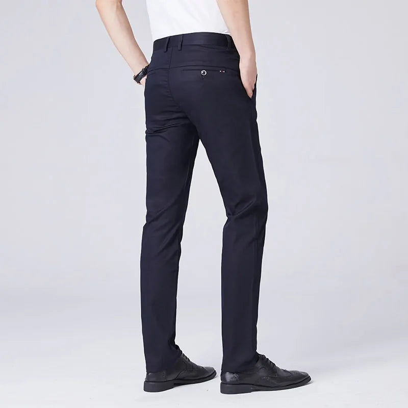 Silk Slim Fit Elastic Trousers