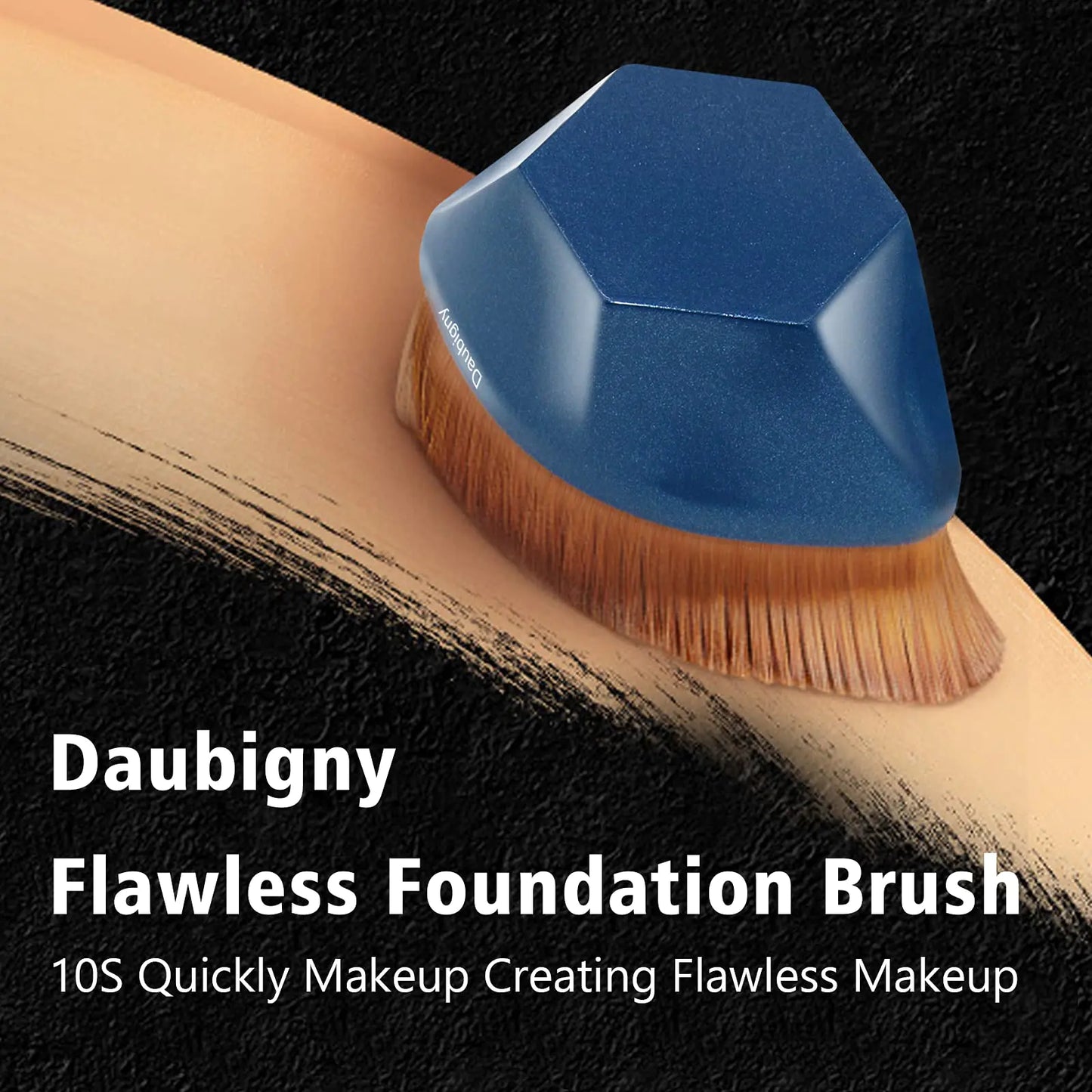 Daubigny Perfect Makeup Brush for Face Blush Foundation Brush for Blending Liquid, Cream or Flawless Powder Cosmetics with Protective Case (Blue) Blue