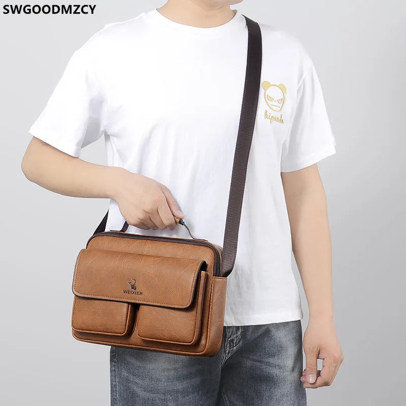 Leather Messenger Bags for Men Crossbody Bags for Men Luxury Office 2024 Shoulder Bag Handbags for Men сумка мессенджер мужская