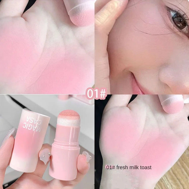 1/2/3/4pcs Double-ended Blush Stick Soft Face Brightening Contouring Shadow Powder Peach Pink Cheek Tint Makeup Cosmetics