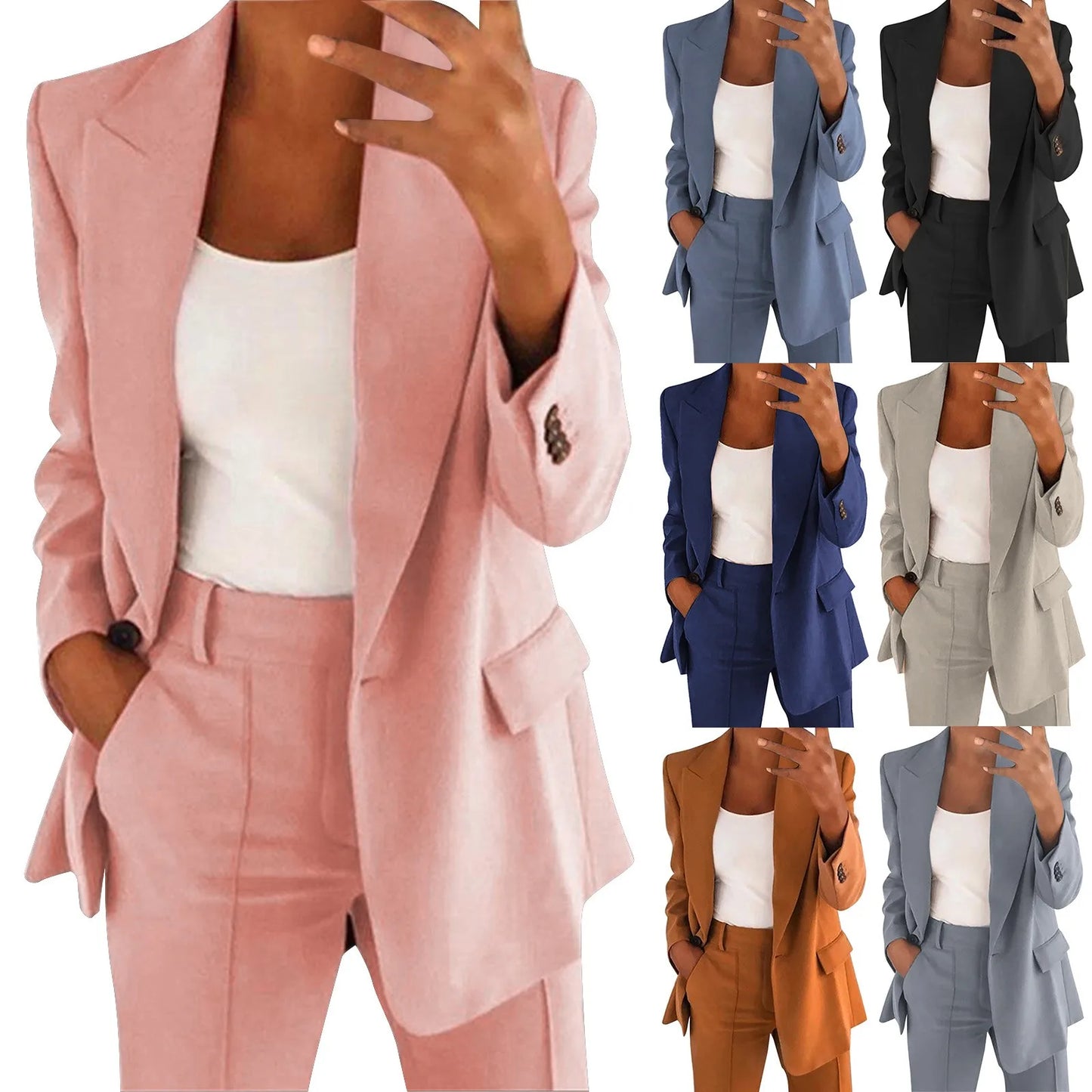 2023 Spring New Women's Leisure Suit Suit Professional 2 Peice Pants Set Women Office Attire Women Suit Blazer Jacket Trousers