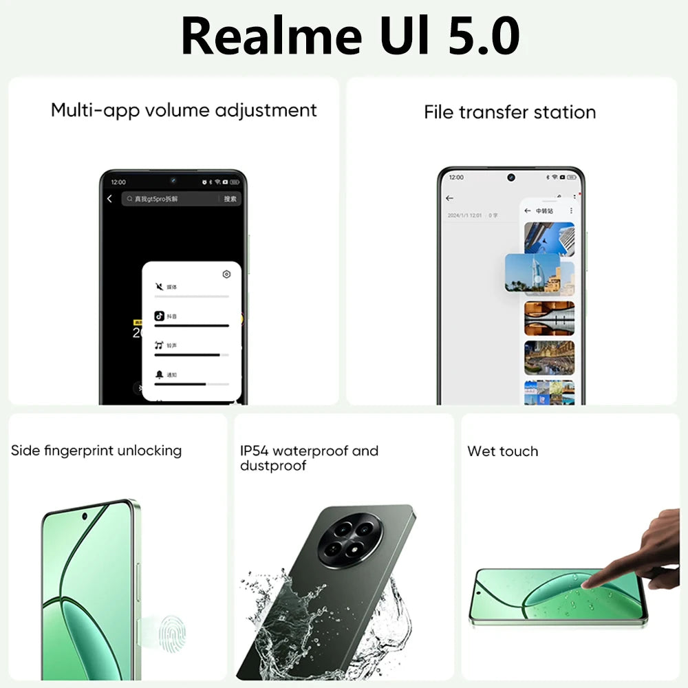 Original Unlocked realme 12X 5G Smartphone Global ROM 120Hz Display 50MP Camera 5000mAh Octa-Core Moblie Phone Multi-Language