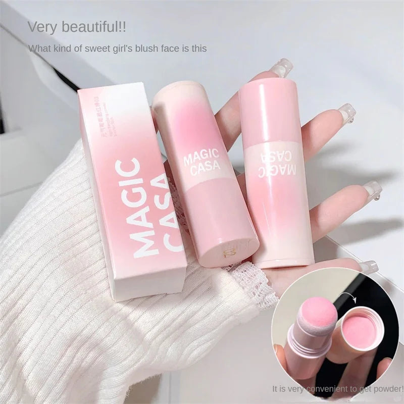 1/2/3/4pcs Double-ended Blush Stick Soft Face Brightening Contouring Shadow Powder Peach Pink Cheek Tint Makeup Cosmetics