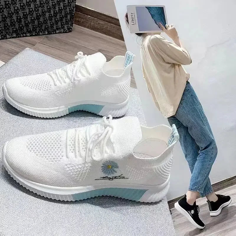 2024 Women Sneakers Summer Autumn High Heels Ladies Casual Shoes Women Wedges Platform Shoes Female Thick Bottom Trainer