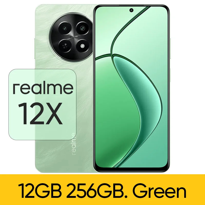 Original Unlocked realme 12X 5G Smartphone Global ROM 120Hz Display 50MP Camera 5000mAh Octa-Core Moblie Phone Multi-Language