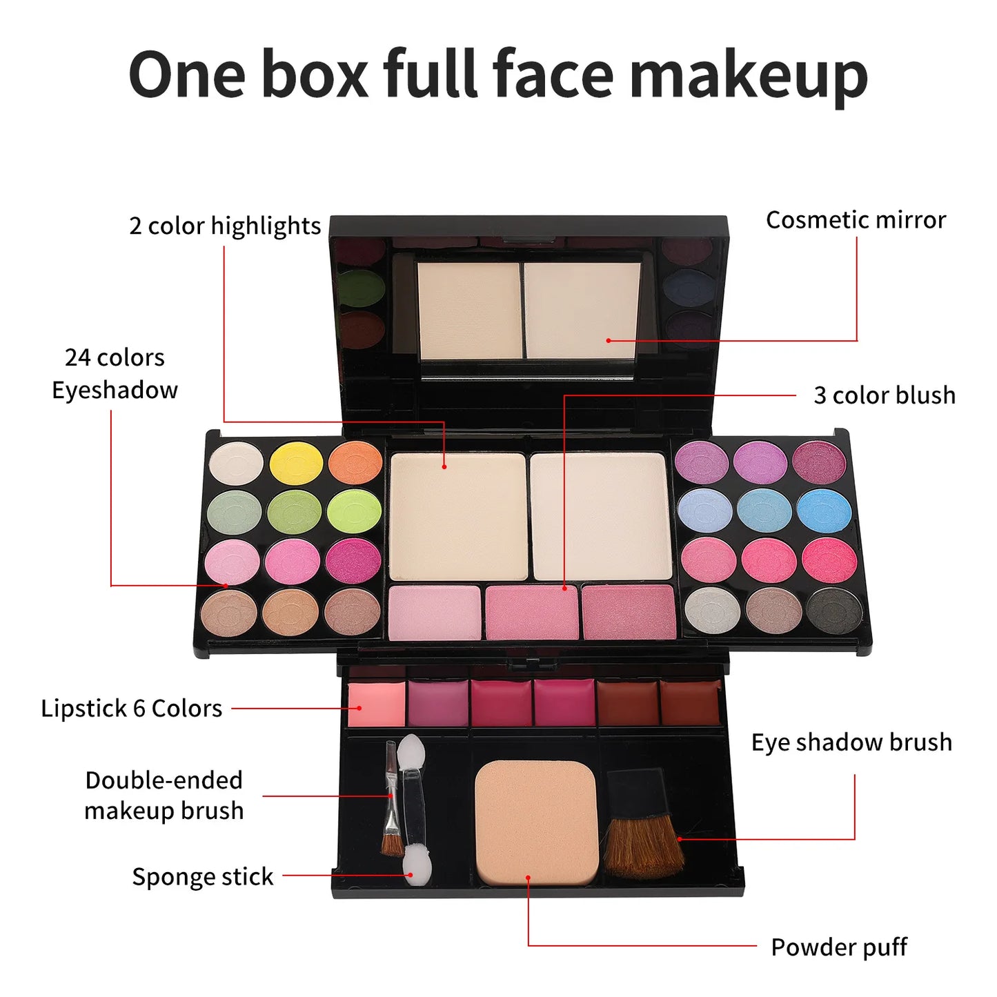 Makeup Set Gift Box Full Mystery Box Lipstick Eyeshadow Lip Gloss Blush Brush Lipstick Complete Make Up Cosmetics For Women