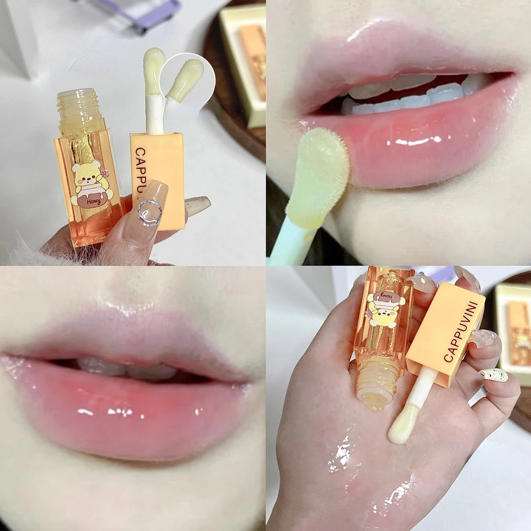 Moisturizing Lip Balm Honey Lip Care Set  Lighten Lip Lines Hydrate Base Sleep  Mask Makeup Cosmetic