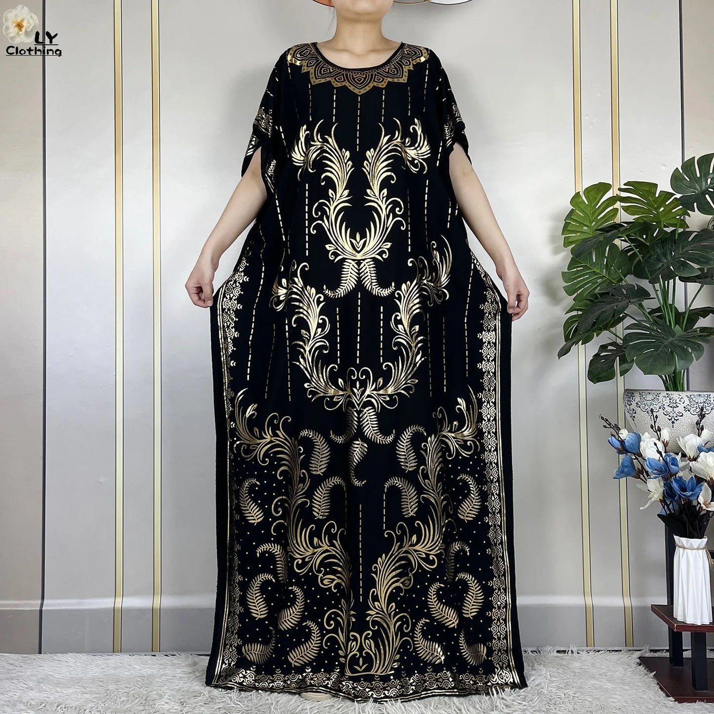 New Summer Abaya For Women Casual Short Sleeve Soft Cotton Dress Dubai Kaftan Loose Lady Maxi Islam African Dress With Big Scarf