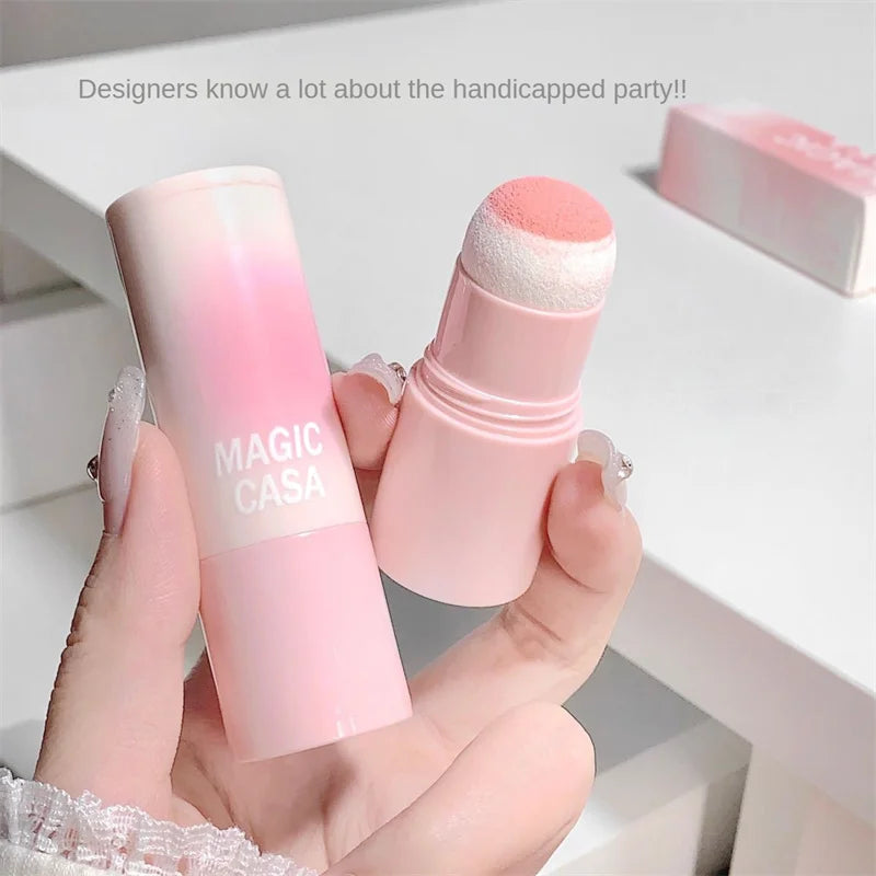 1/2/3/4pcs Double-ended Blush Stick Soft Face Brightening Contouring Shadow Powder Peach Pink Cheek Tint Makeup Cosmetics