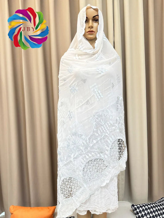 2023 Muslim Ramadan Hijab Femme Musulman Foulard Hijabs For Woman African Islam Dubai Chiffon Embroider Scarf 200*100 Shawls