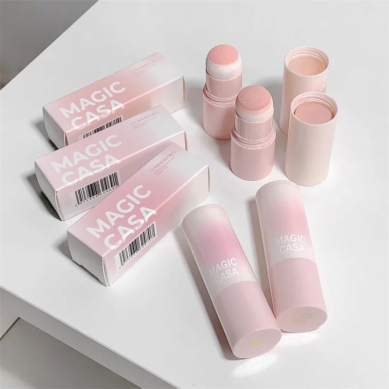 1/2/3/4pcs Double-ended Blush Stick Soft Face Brightening Contouring Shadow Powder Peach Pink Cheek Tint Makeup Cosmetics