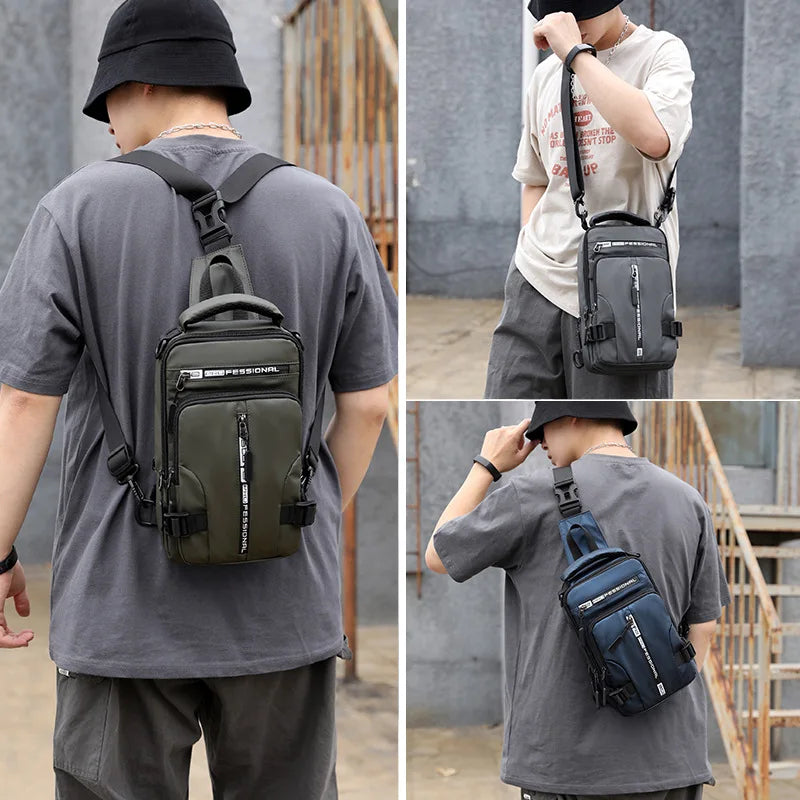 New Shoulder Crossbody Bags Men Multifunctional Backpack Shoulder Casual Chest Business Male Chest Bags Rucksack Travel Pack