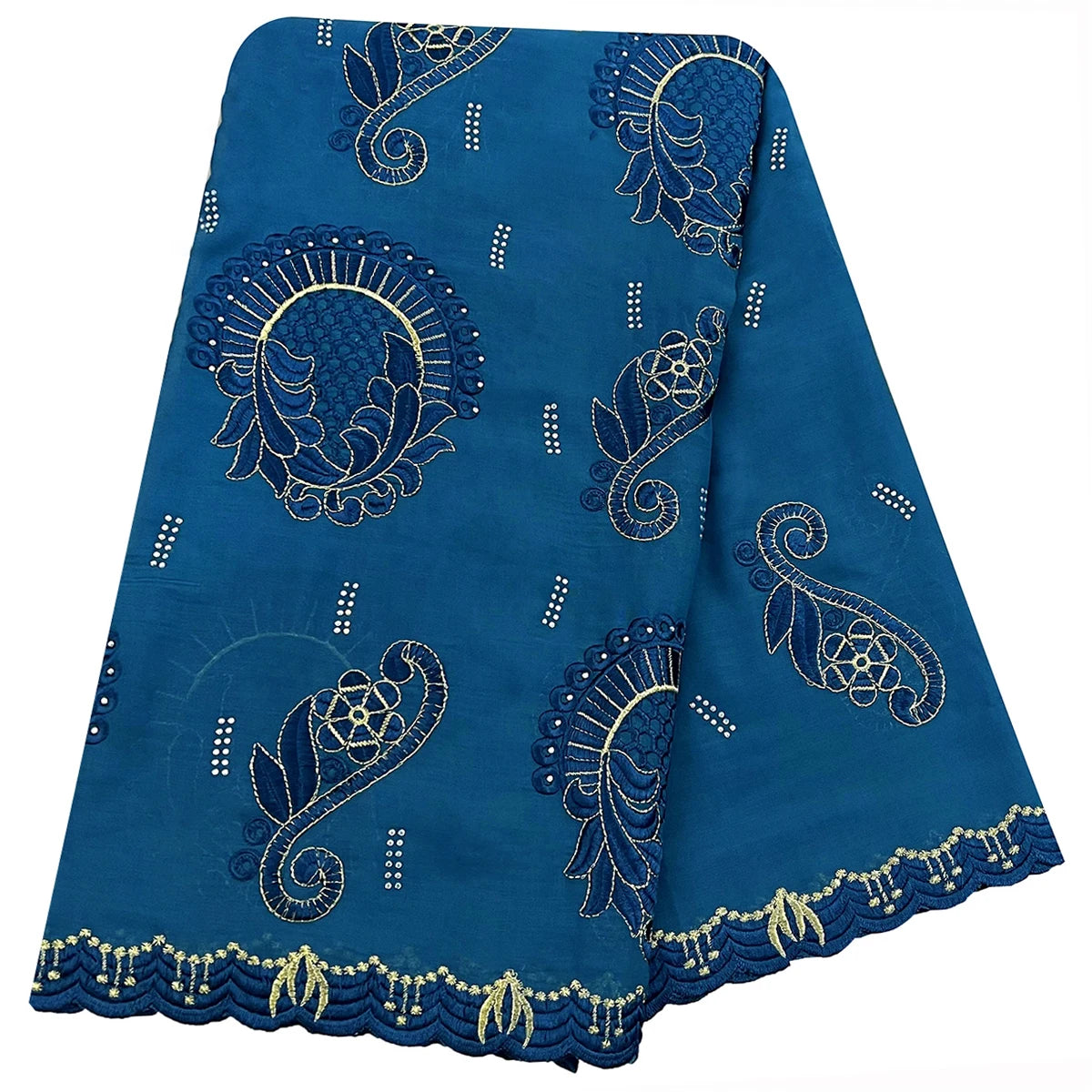 African Women Hijab Muslim Scarf High Quality 100% Cotton Fabric Rayon Cotton Thread Eembroidered Scarf Dubai Excellent Style