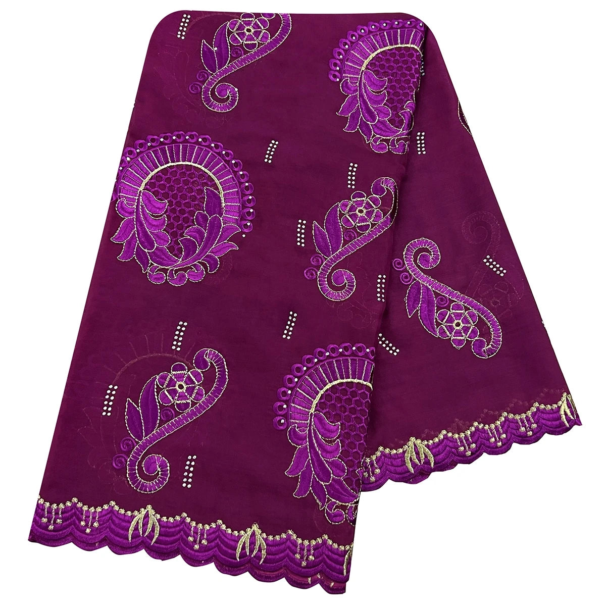 African Women Hijab Muslim Scarf High Quality 100% Cotton Fabric Rayon Cotton Thread Eembroidered Scarf Dubai Excellent Style