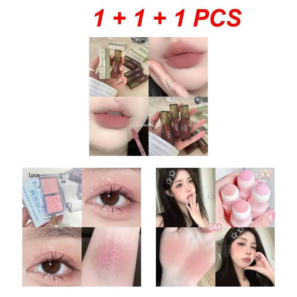 1/2/3/4pcs Double-ended Blush Stick Soft Face Brightening Contouring Shadow Powder Peach Pink Cheek Tint Makeup Cosmetics