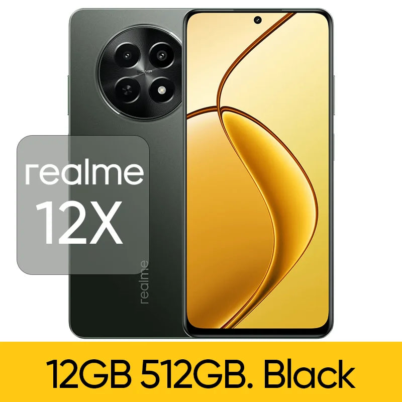 Original Unlocked realme 12X 5G Smartphone Global ROM 120Hz Display 50MP Camera 5000mAh Octa-Core Moblie Phone Multi-Language