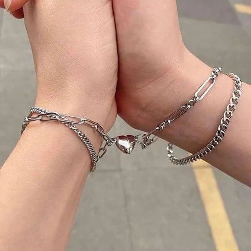 Magnetic Heart Couple Bracelets Set