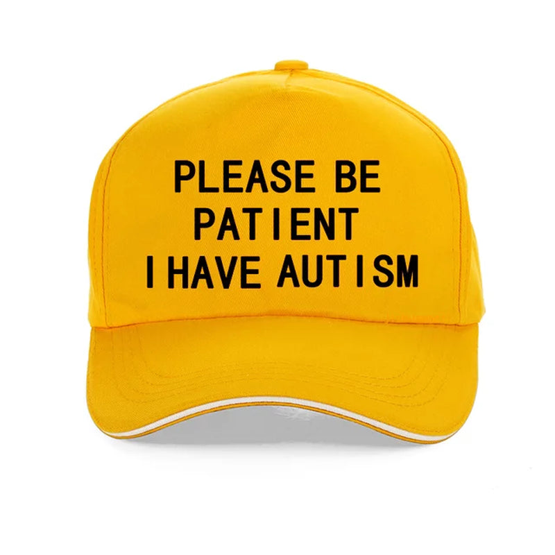 Please Be Patient I Have Autism Letter Print Baseball Caps Men Women 100%Cotton Dad Cap Summer Unisex Adjustable Snapback Hat