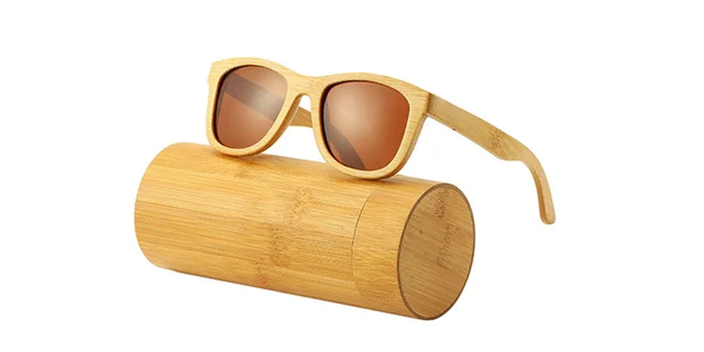 SWALLOW Real 100% Wooden Sunglasses, Polarized Bamboo UV400TAC Lens, Anti-Ultraviolet and Anti-Glare