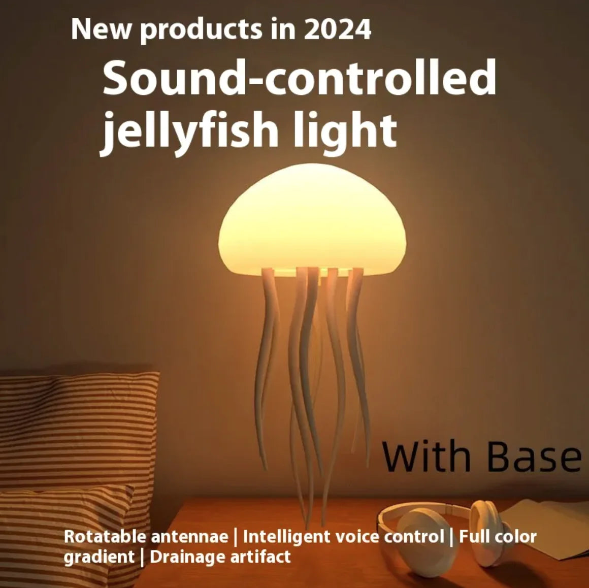 Jellyfish Mood Lamp LED Jellyfish Night Light Portable Jellyfish Lamp Smart Table Lamp for Bedside Desk