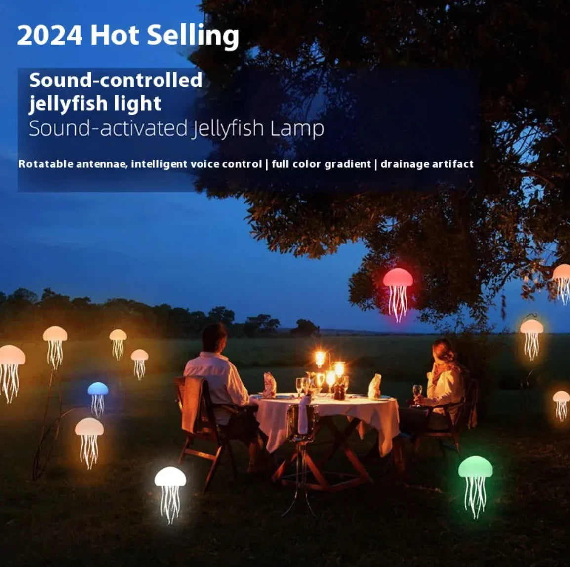 Jellyfish Mood Lamp LED Jellyfish Night Light Portable Jellyfish Lamp Smart Table Lamp for Bedside Desk