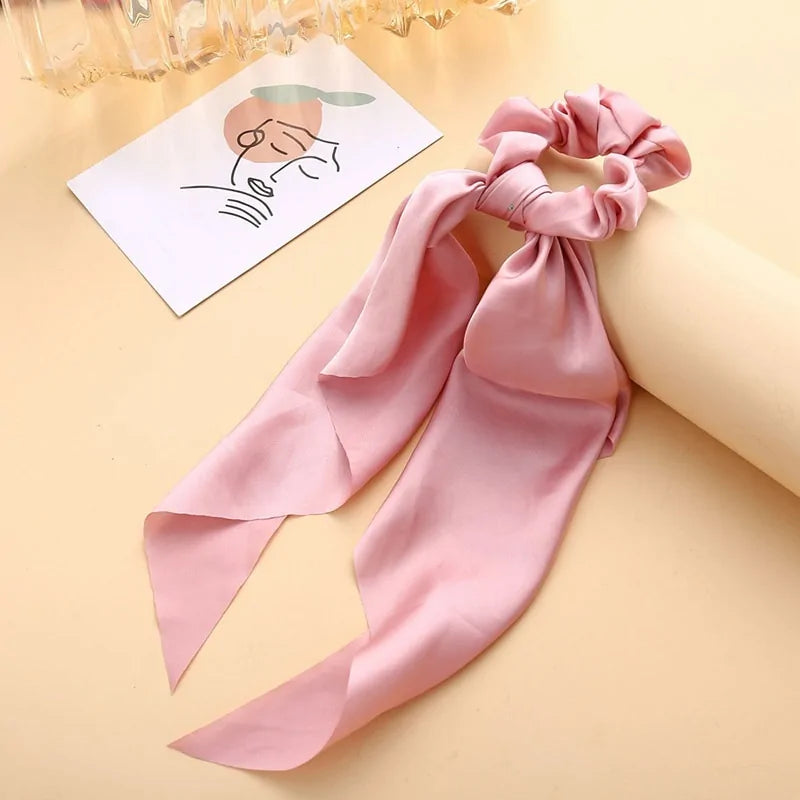 Satin Ponytail Scarf Hair Tie Scrunchies