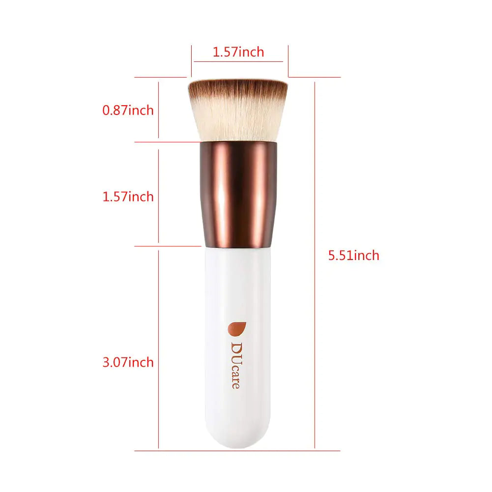 DUcare Foundation Brush Flat Top Kabuki Self Tanner Brush Synthetic Professional Makeup Brush Liquid Blending Mineral Powder Buffing Stippling Makeup Tools, Rose Golden/White rose gold