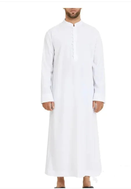 Men's Muslim Loose Lapel Round Neck Robe